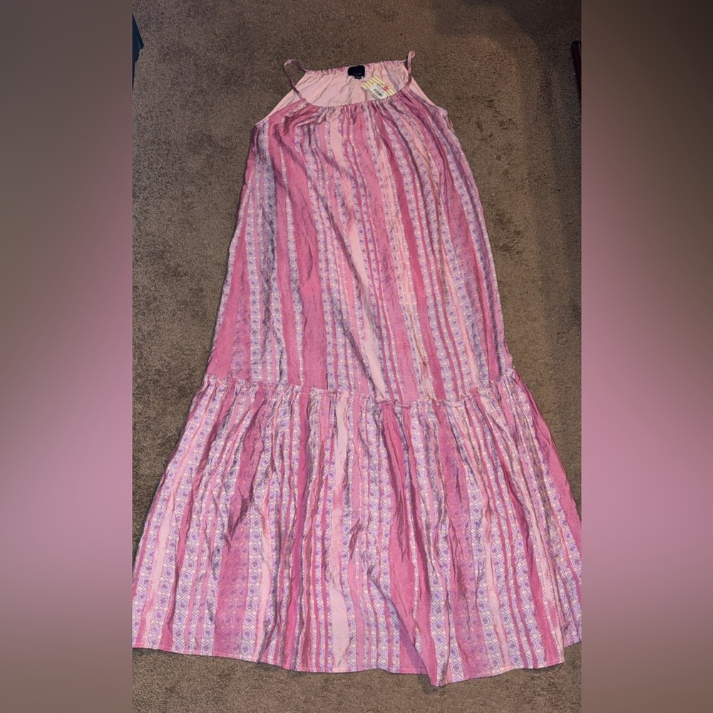 Lumiere Pink and White Maxi Dress